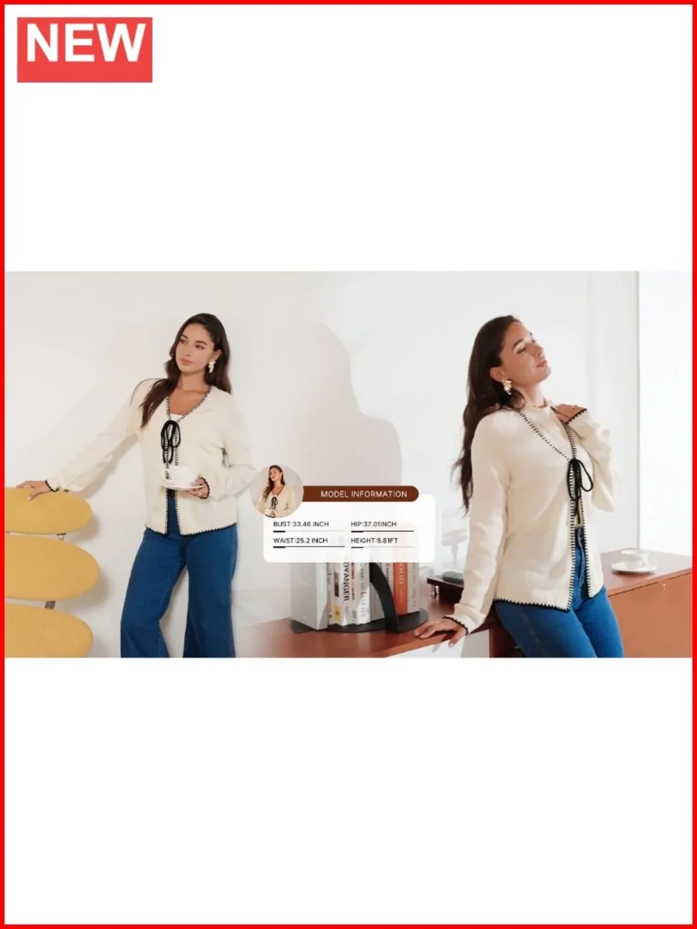 Womens Lightweight Knit Cardigan Sweater Open Front V-Neck Loose Fit Long Sleeve